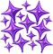 Purple Star Balloons,15Pcs Purple Star Foil Balloons,26/18/10 Inch Quadrangle Star Helium Mylar Balloons for Graduation Wedding Birthday Prom Anniversary Baby Shower Party Decorations